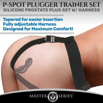 P-Spot Plugger Prostata-Plug-Set mit Gurtzeug