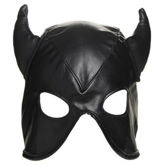 Dungeon Demon Bondage-Maske mit H&ouml;rnern - Schwarz