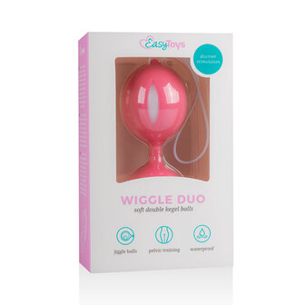 Wiggle Duo Kegel Ball - pink/wei&szlig;