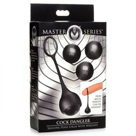 Cock Dangler Silikon-Penisanhänger mit Gewichten - Schwarz