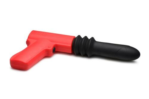 Stoßender Pistole Vibrator - Schwarz/Rot