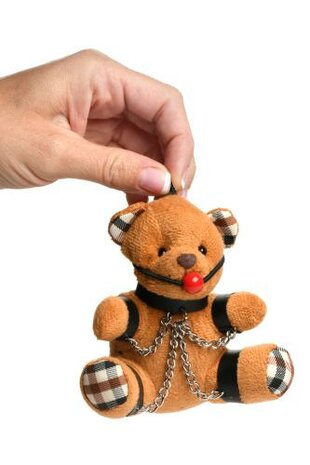 Geknebelter Teddybär Schlüsselanhänger
