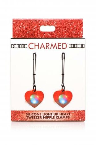 Charmed - Herzförmige Tweezer Brustwarzenklemmen mit LED-Licht