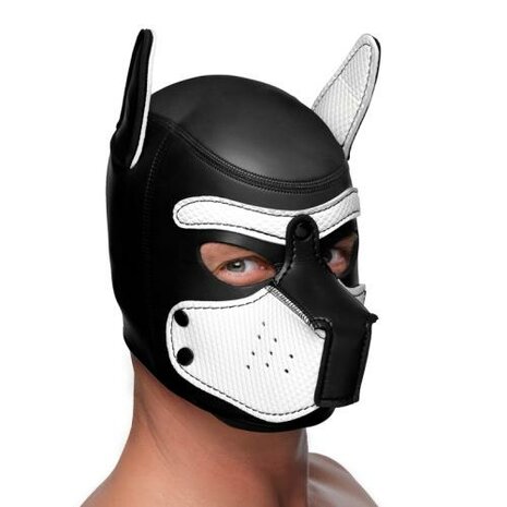 Spike Puppy BDSM Hood - Schwarz/Weiß